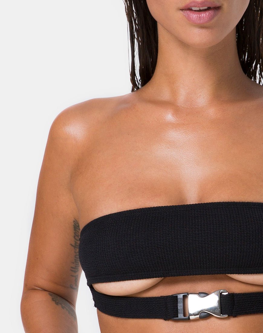 Imagen de Lin Lin Top de bikini en negro con plata Derlin