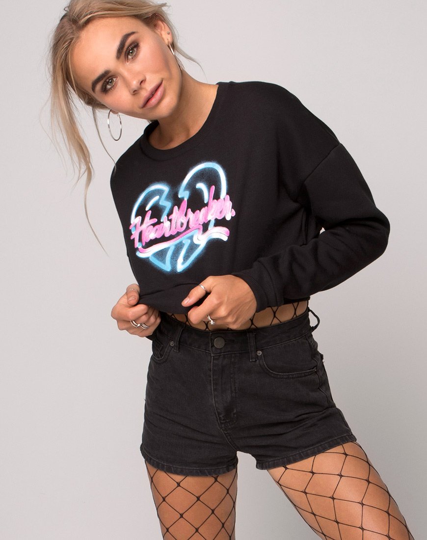Sudadera Liona en negro Heart Breaker