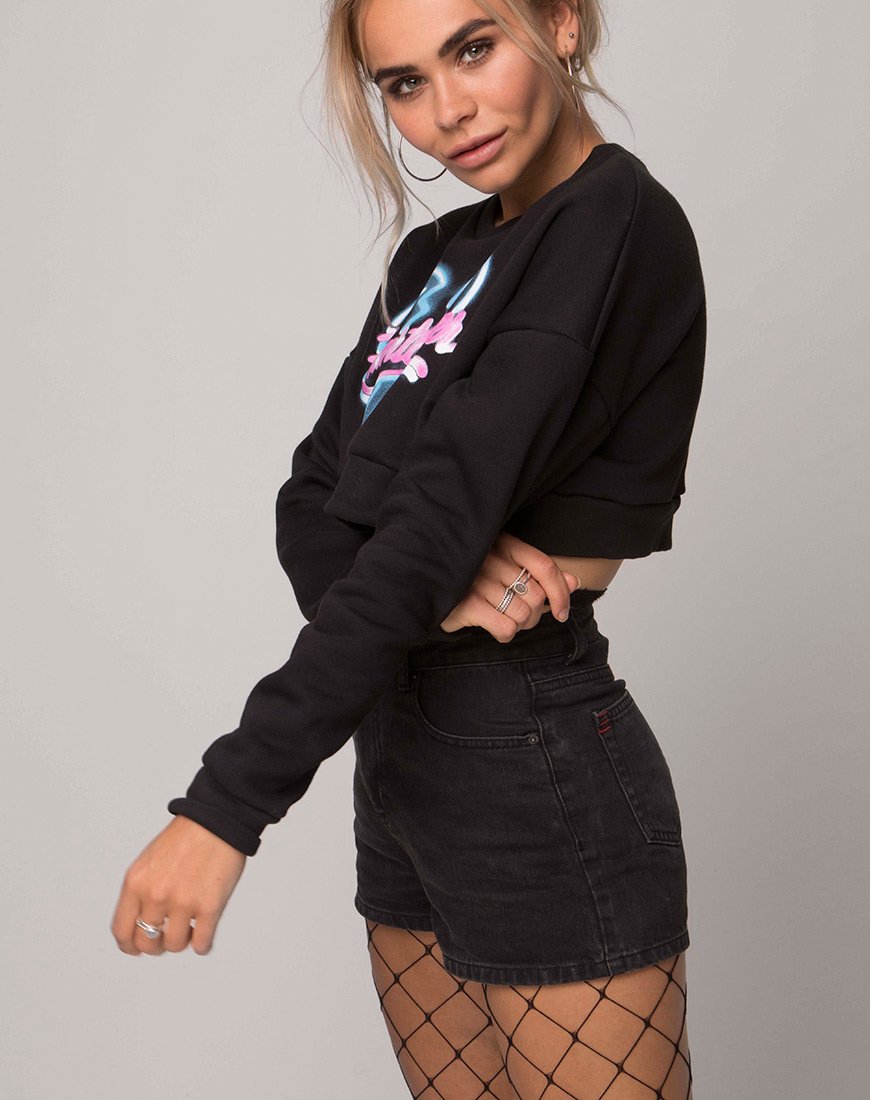 Sudadera Liona en negro Heart Breaker