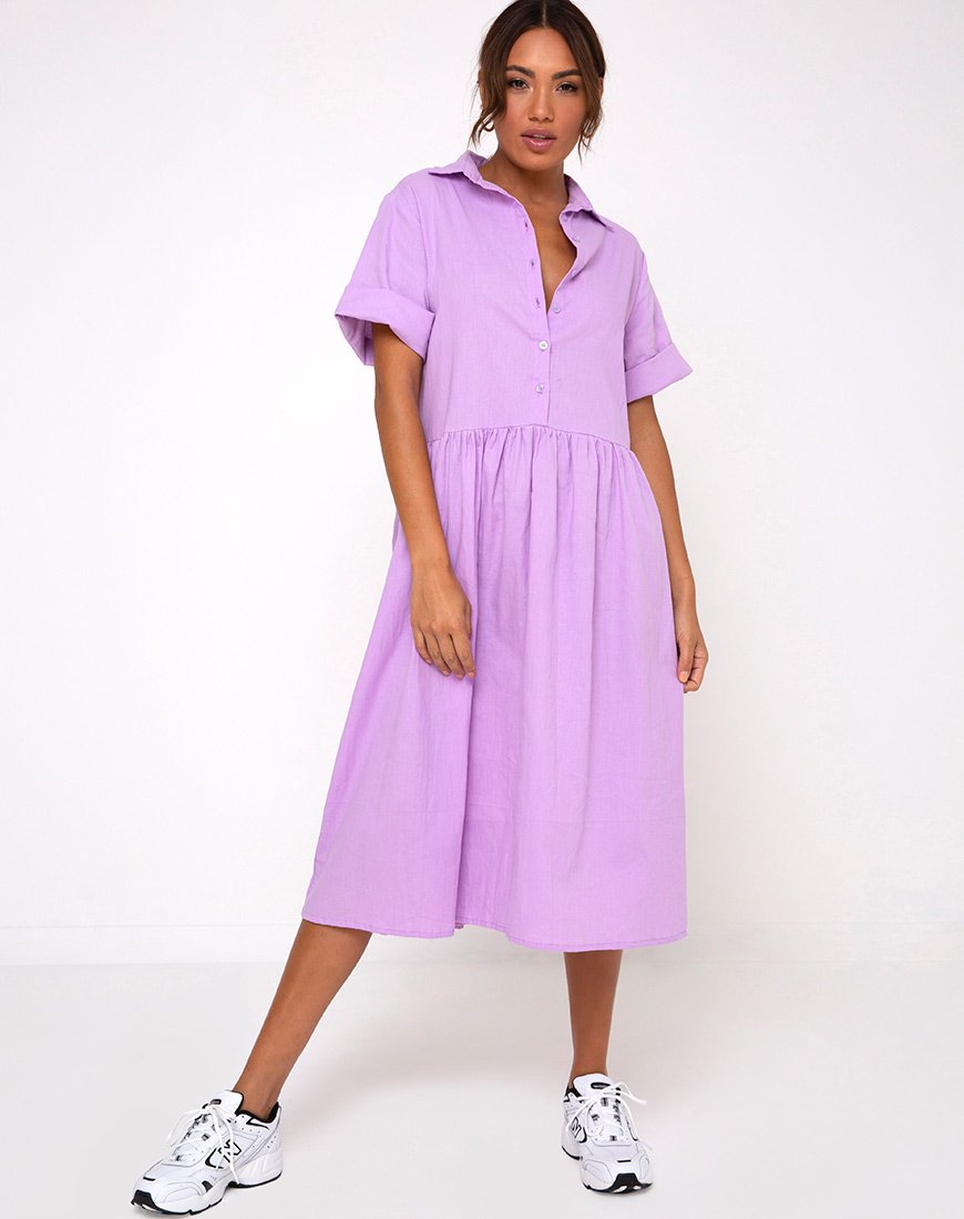 Vestido Lista Midi en lila