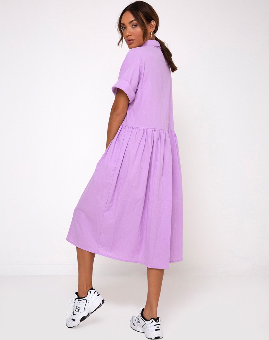Vestido Lista Midi en lila