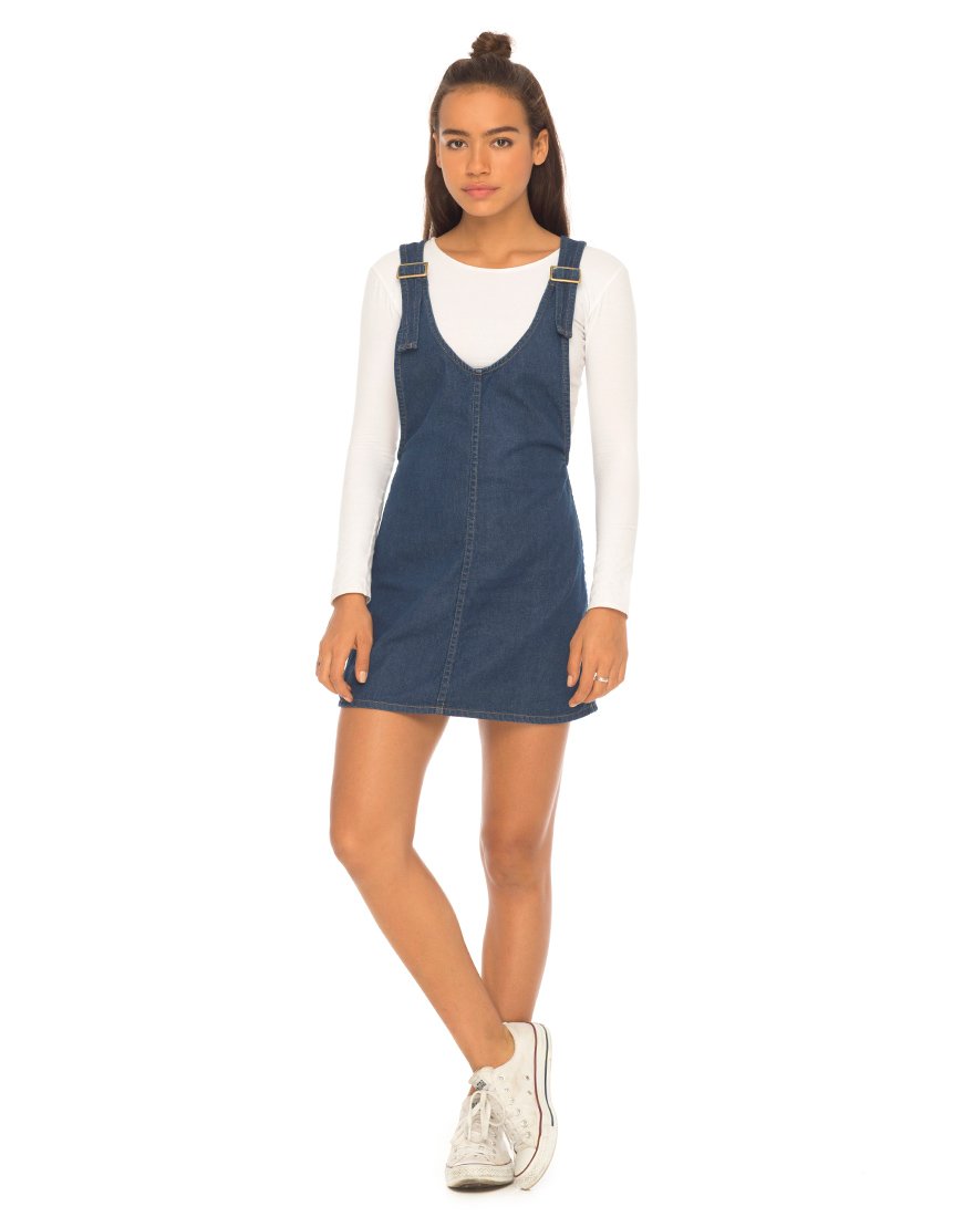 Imagen de Litton Pinafore Dress in Denim Indigo
