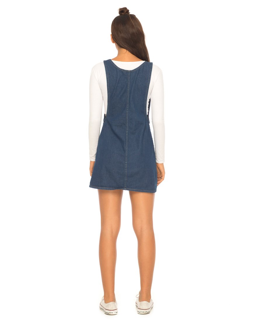 Imagen de Litton Pinafore Dress in Denim Indigo