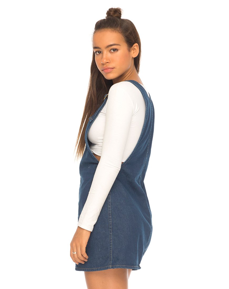 Imagen de Litton Pinafore Dress in Denim Indigo
