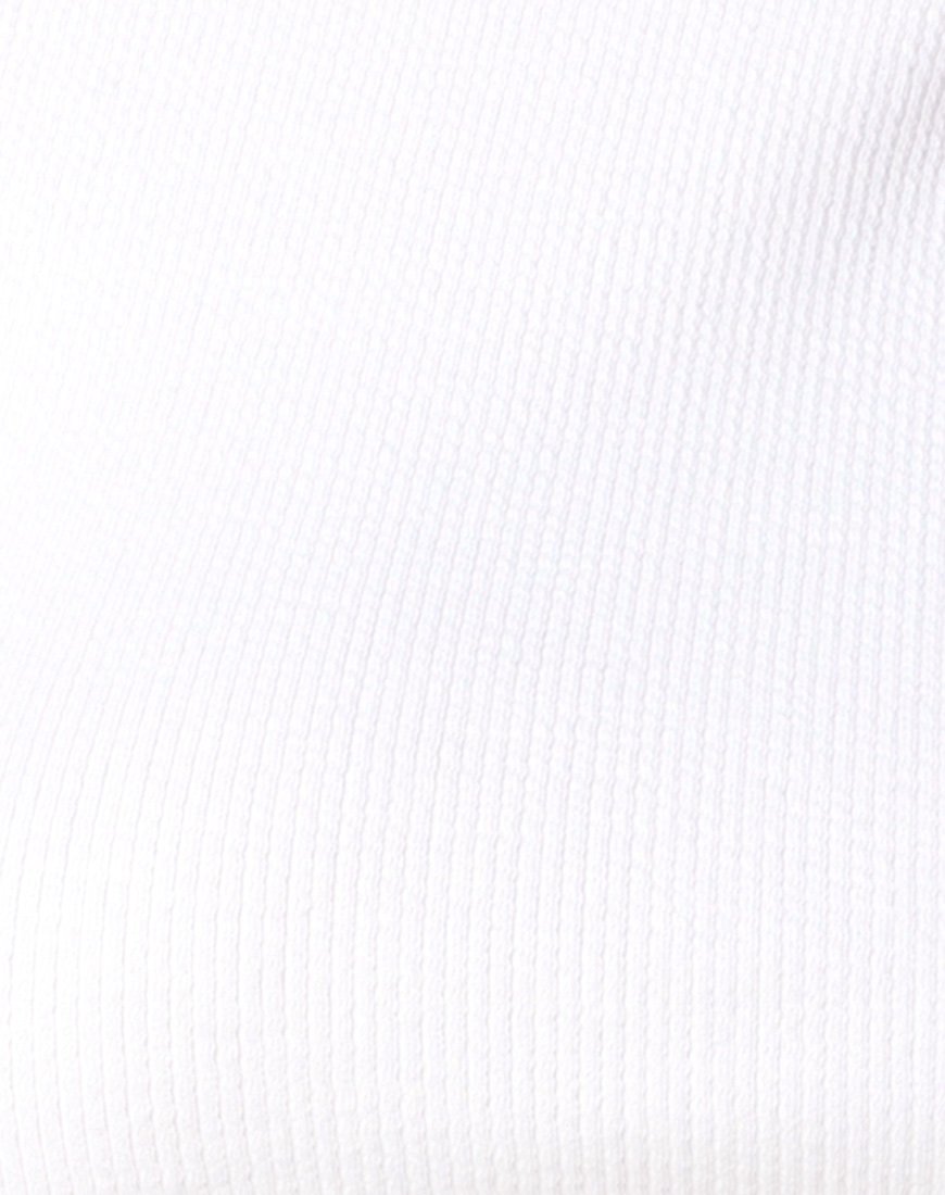 Imagen de Loaiza Cold Shouder Top in Mini Rib Blanco