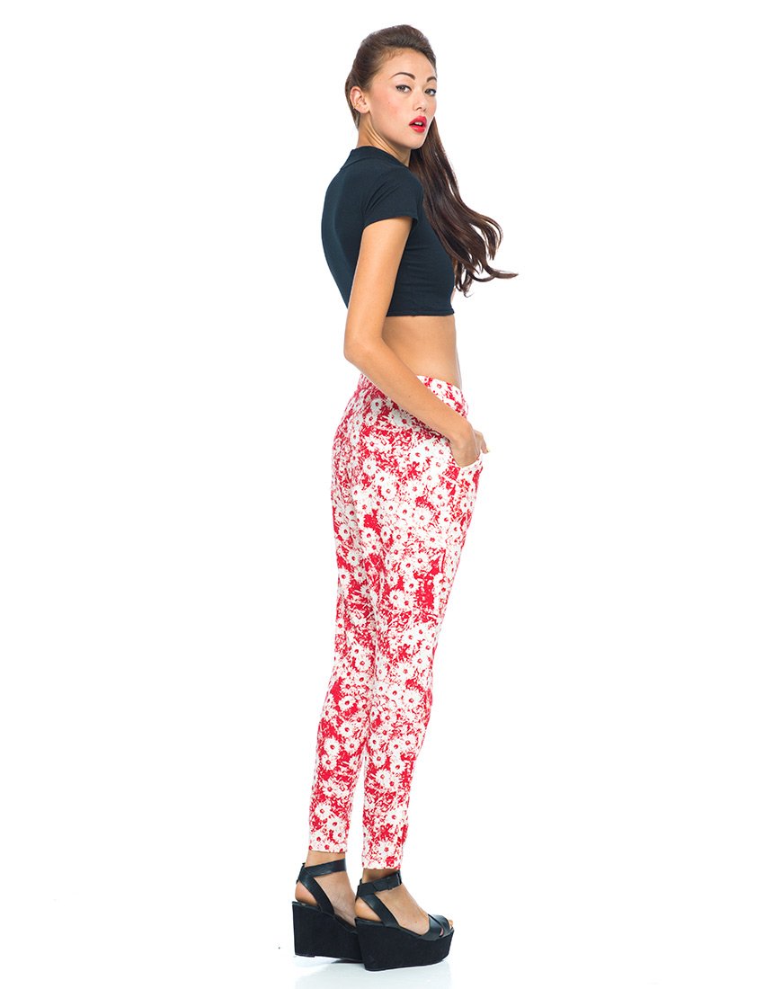 Imagen de Motel Logan Peg Leg Trouser en Xerox Daisy Rojo