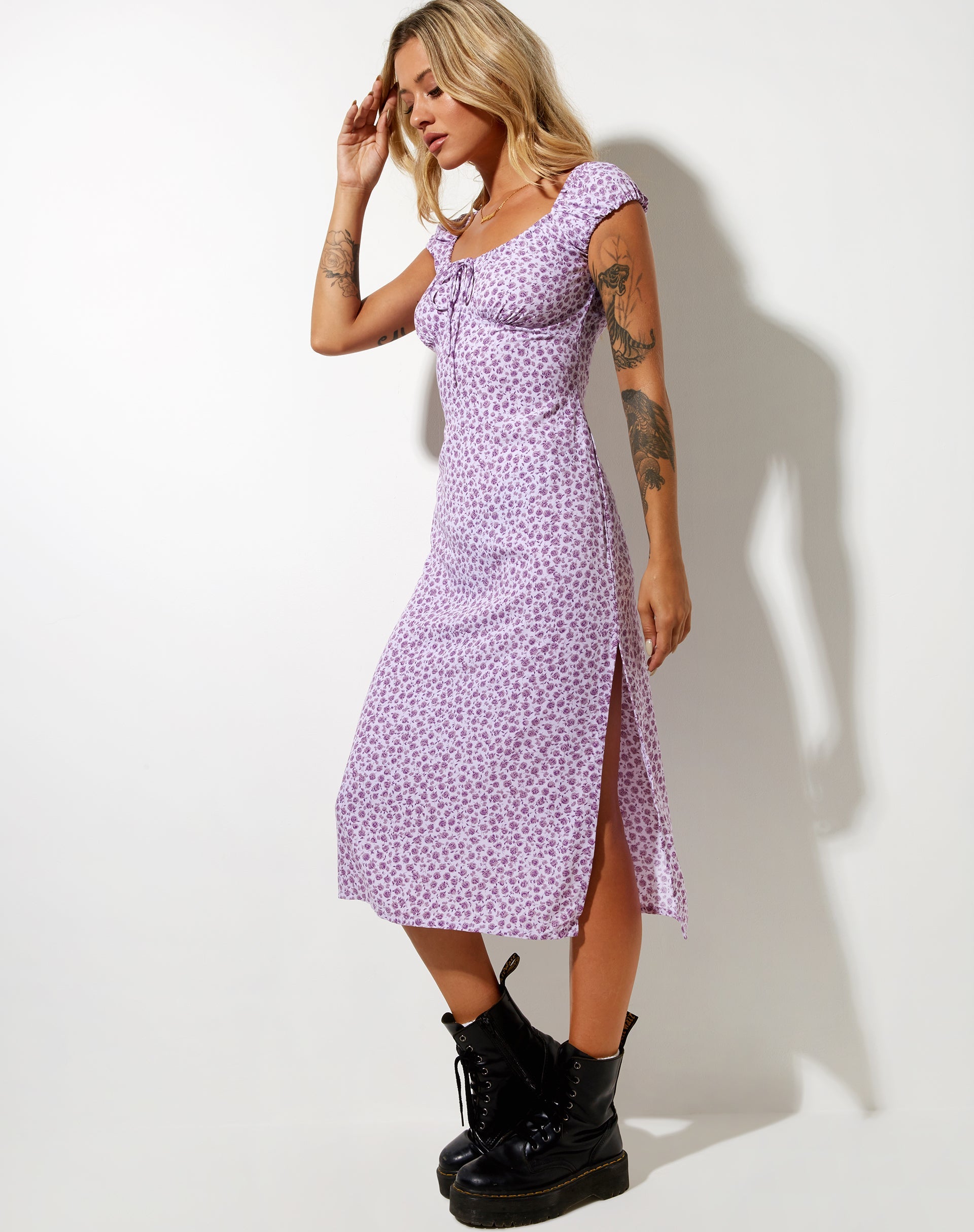 Imagen del vestido Lona Midi Dress in Ditsy Rose Lila