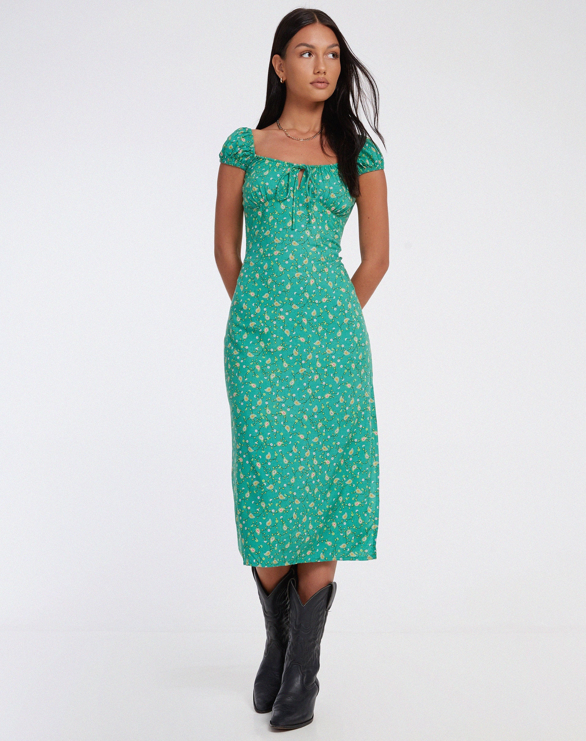 Imagen del vestido Lona Midi Dress in Paisley Fun Green