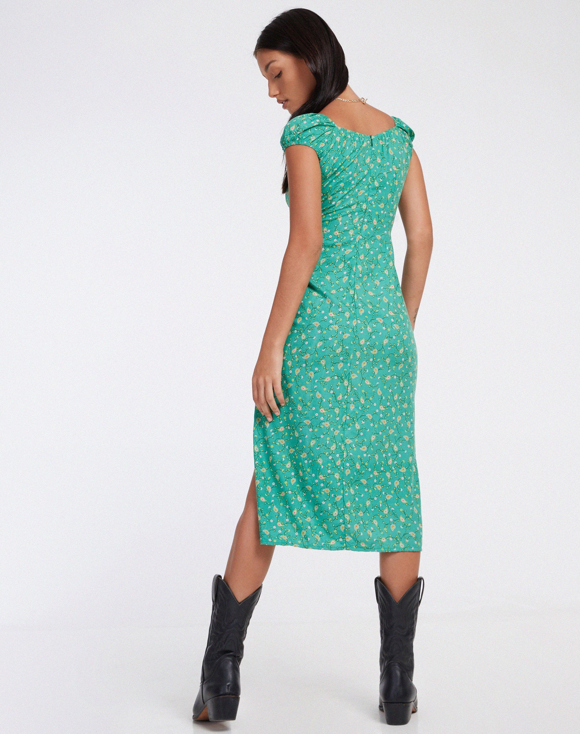 Imagen del vestido Lona Midi Dress in Paisley Fun Green