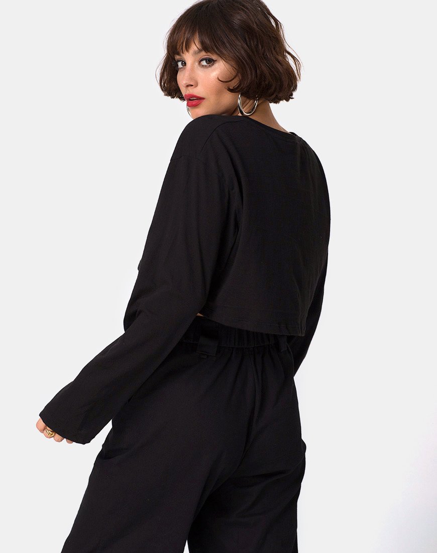 Imagen de Box Expression Crop Tee en negro