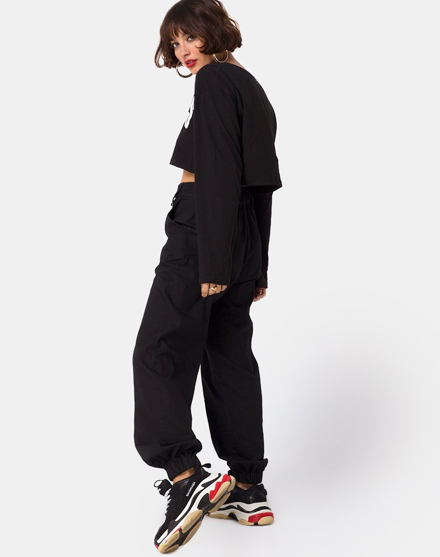 Imagen de Box Expression Crop Tee en negro