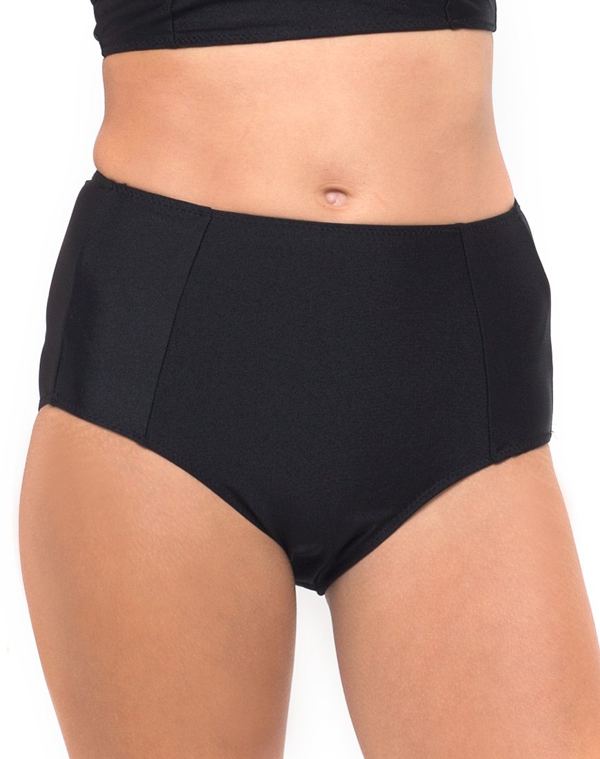 Imagen de braguita de bikini longline en negro
