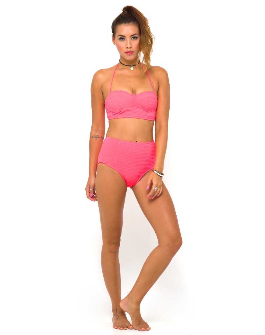 Top de bikini Motel en rosa neón