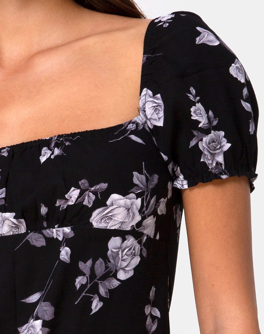 Imagen de Lonma Mini Dress in White Rose Black