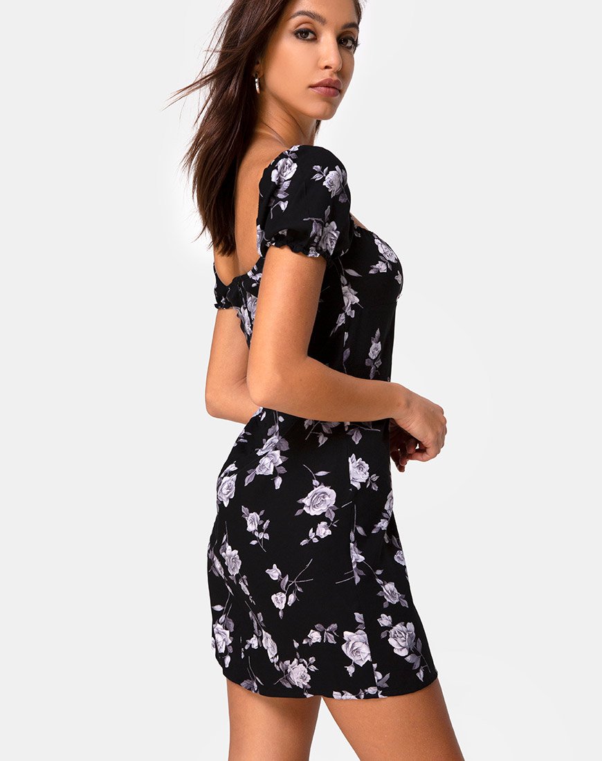 Imagen de Lonma Mini Dress in White Rose Black