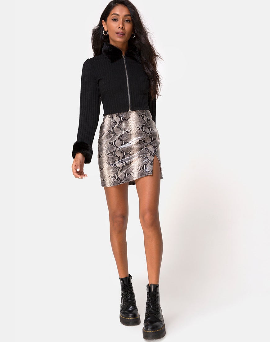 Imagen de Loria Fur Cardigan Negro