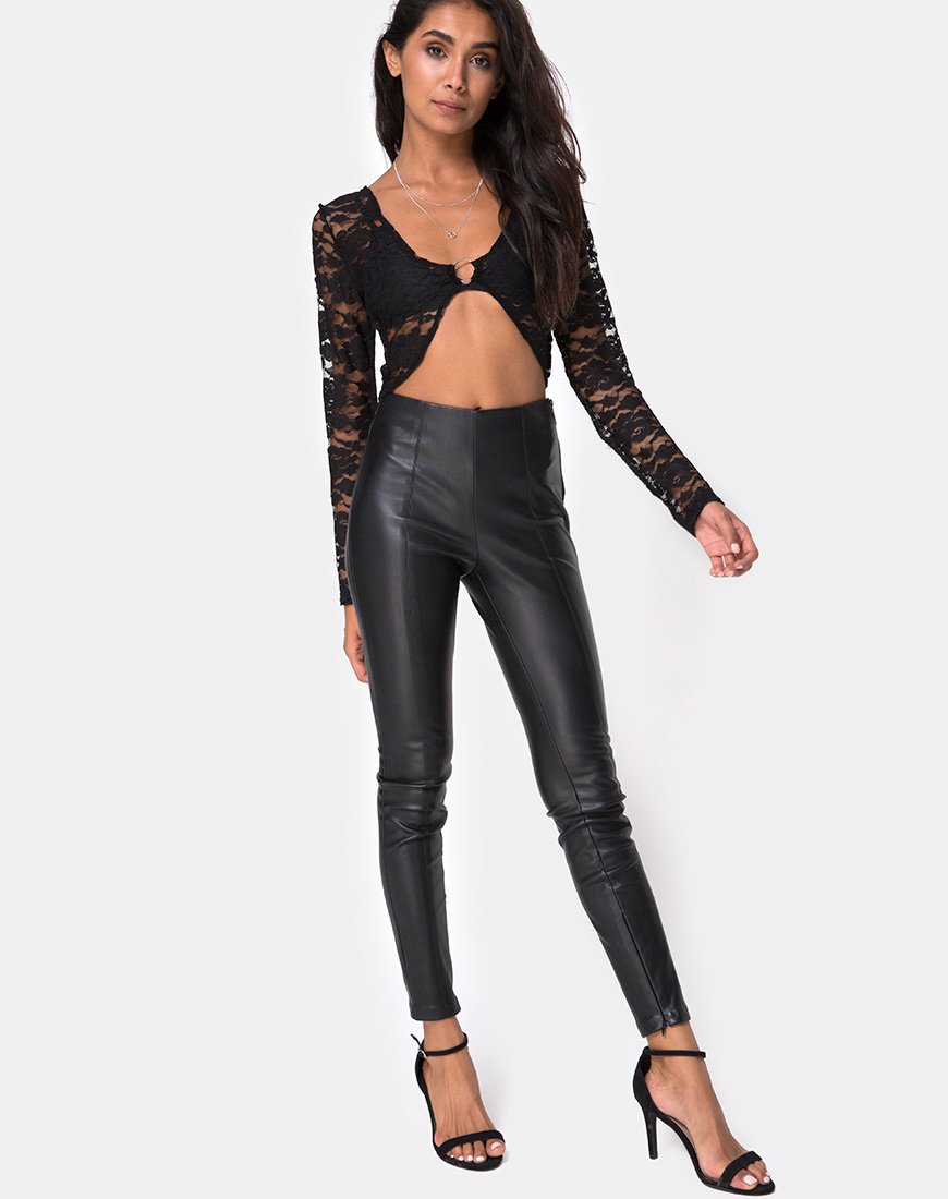 Imagen de Lorya Crop Top de encaje Negro