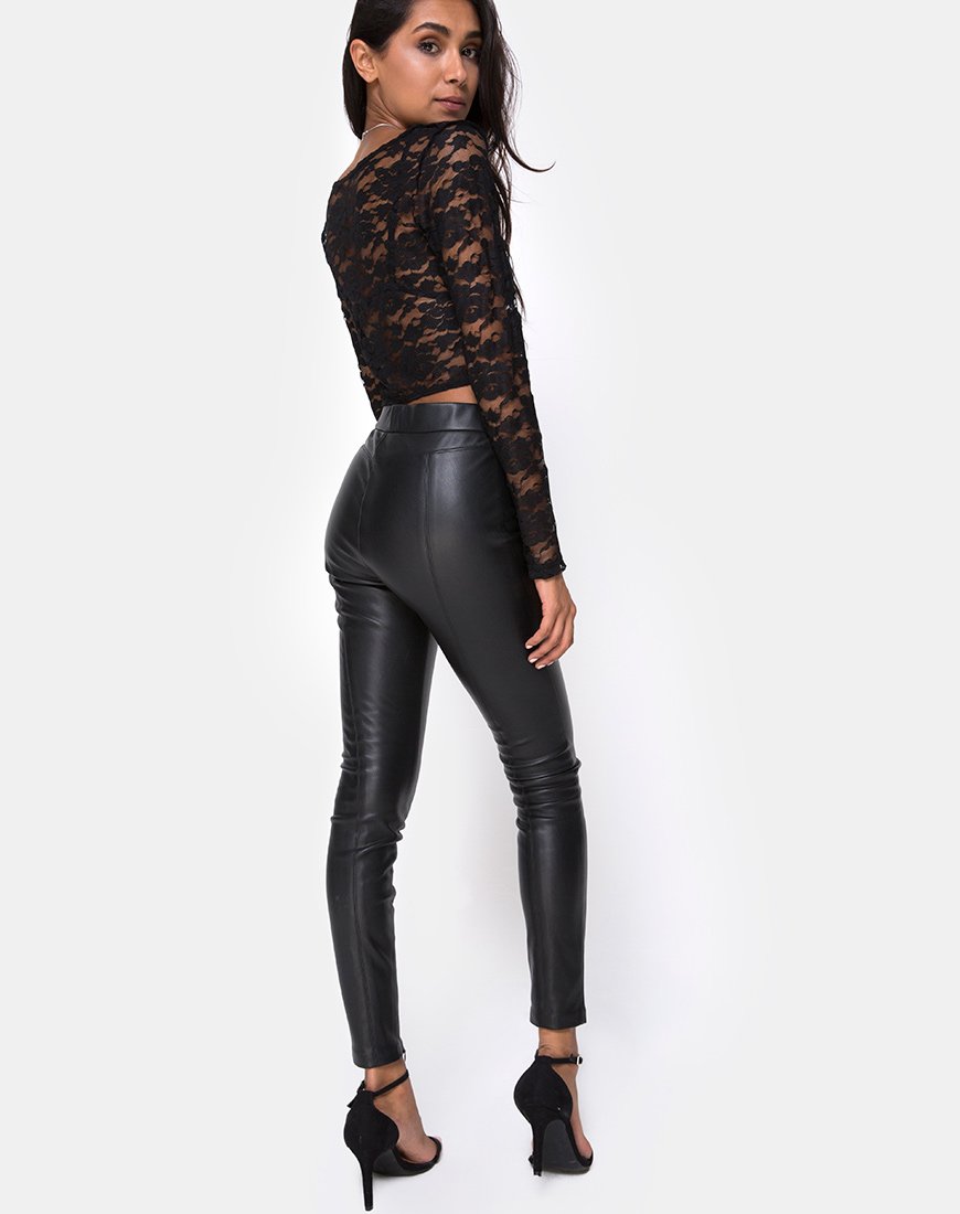 Imagen de Lorya Crop Top de encaje Negro