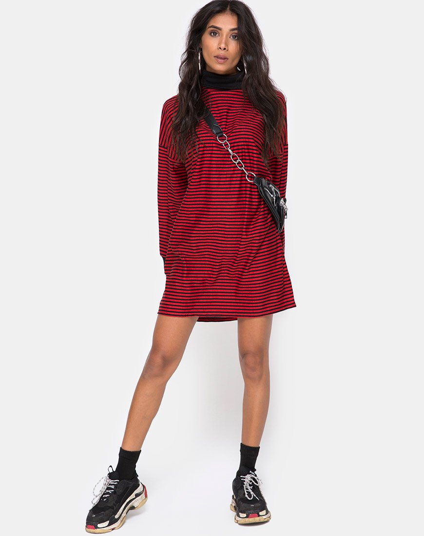 Imagen de Losha Sudadera Mini Stripe Rojo y Negro