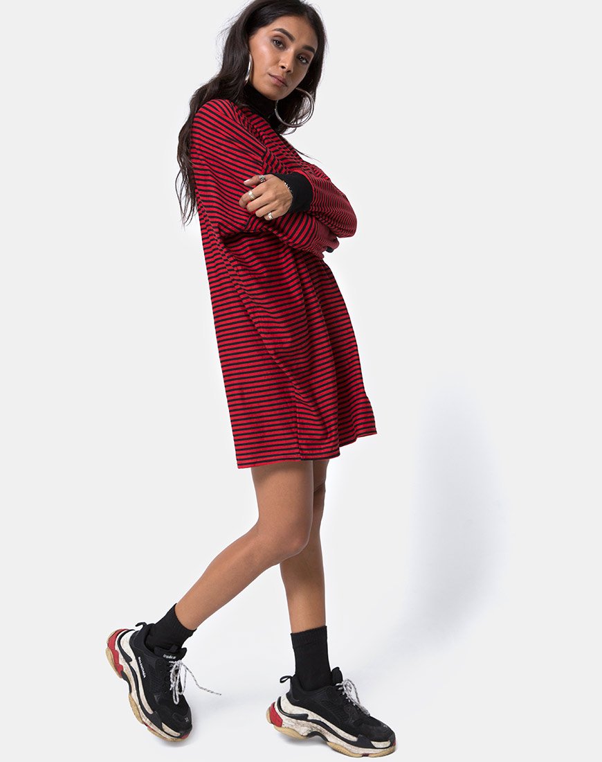 Imagen de Losha Sudadera Mini Stripe Rojo y Negro