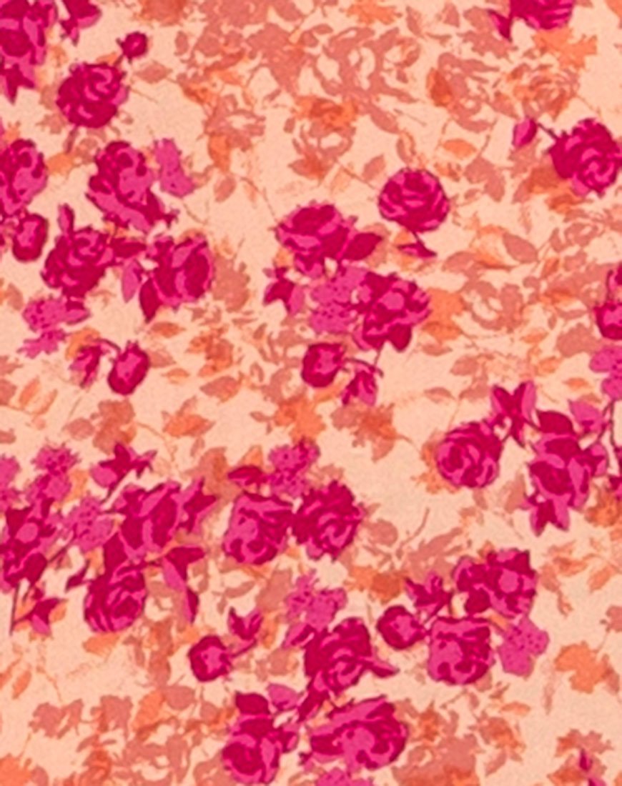 Imagen de Lotie Vestido Midi en Flor Silvestre Oscuro Cantaloupe