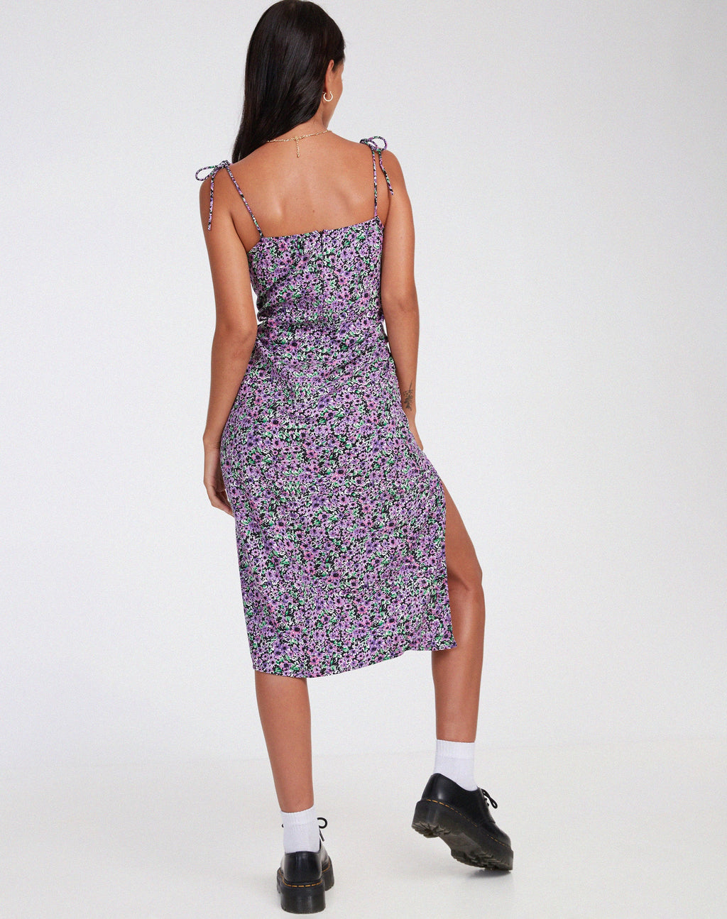 Vestido Lotie Midi en Flor Lila