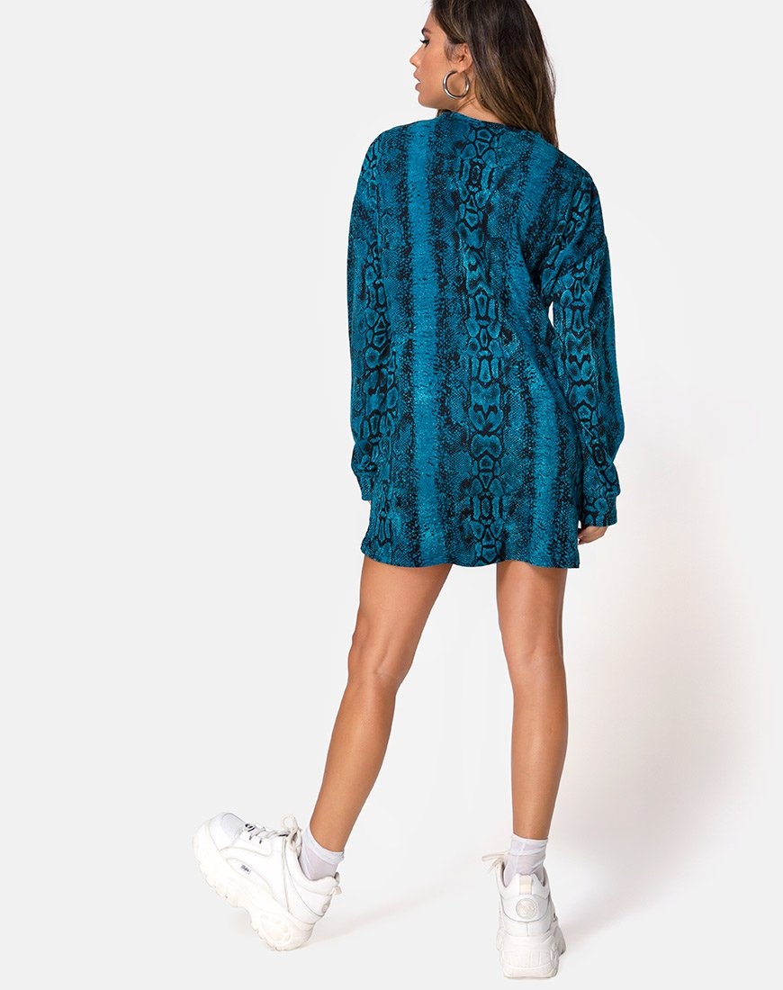 Imagen de Lotsun Jumper Dress in Snake Blue