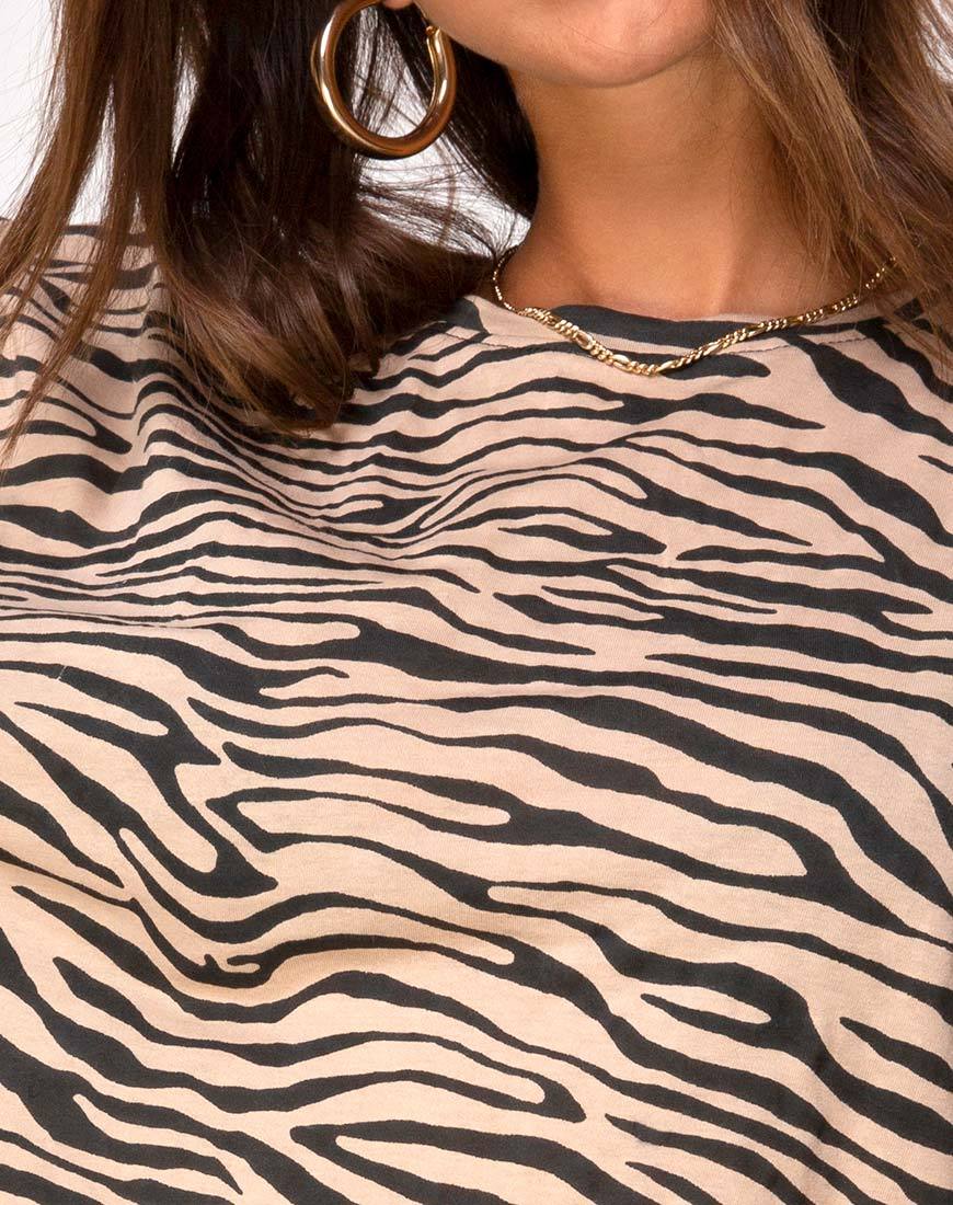 Imagen de Lotsun Jumper Dress in 90s Zebra Taupe