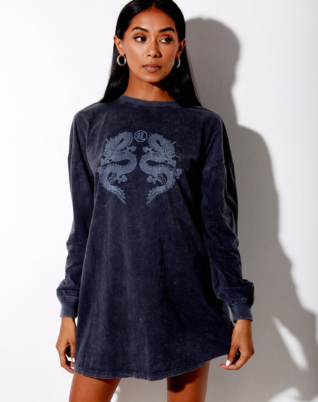 Sudadera Lotsun en Negro Lavado Twin Dragon