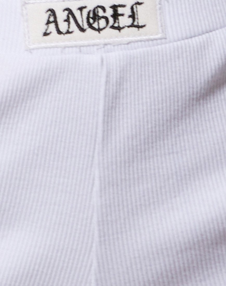 Imagen de Lou Hot Pant en blanco con bordado de ángeles