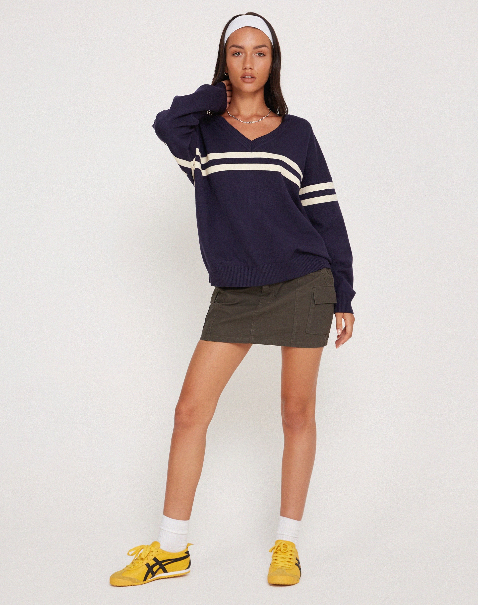 Imagen de Louna Jumper en azul peacoat con raya blanca