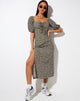 Imagen del vestido Lourgia Midi de color caqui Autumn Blossom