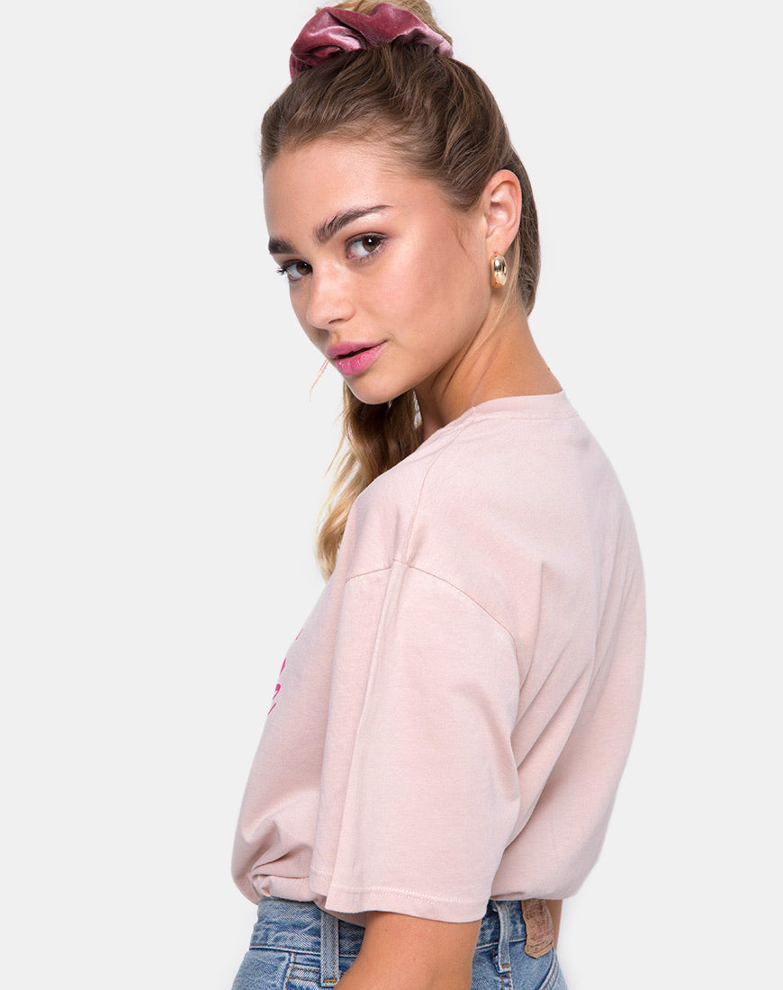 Camiseta básica oversize en Love Makes Me Sick Blush