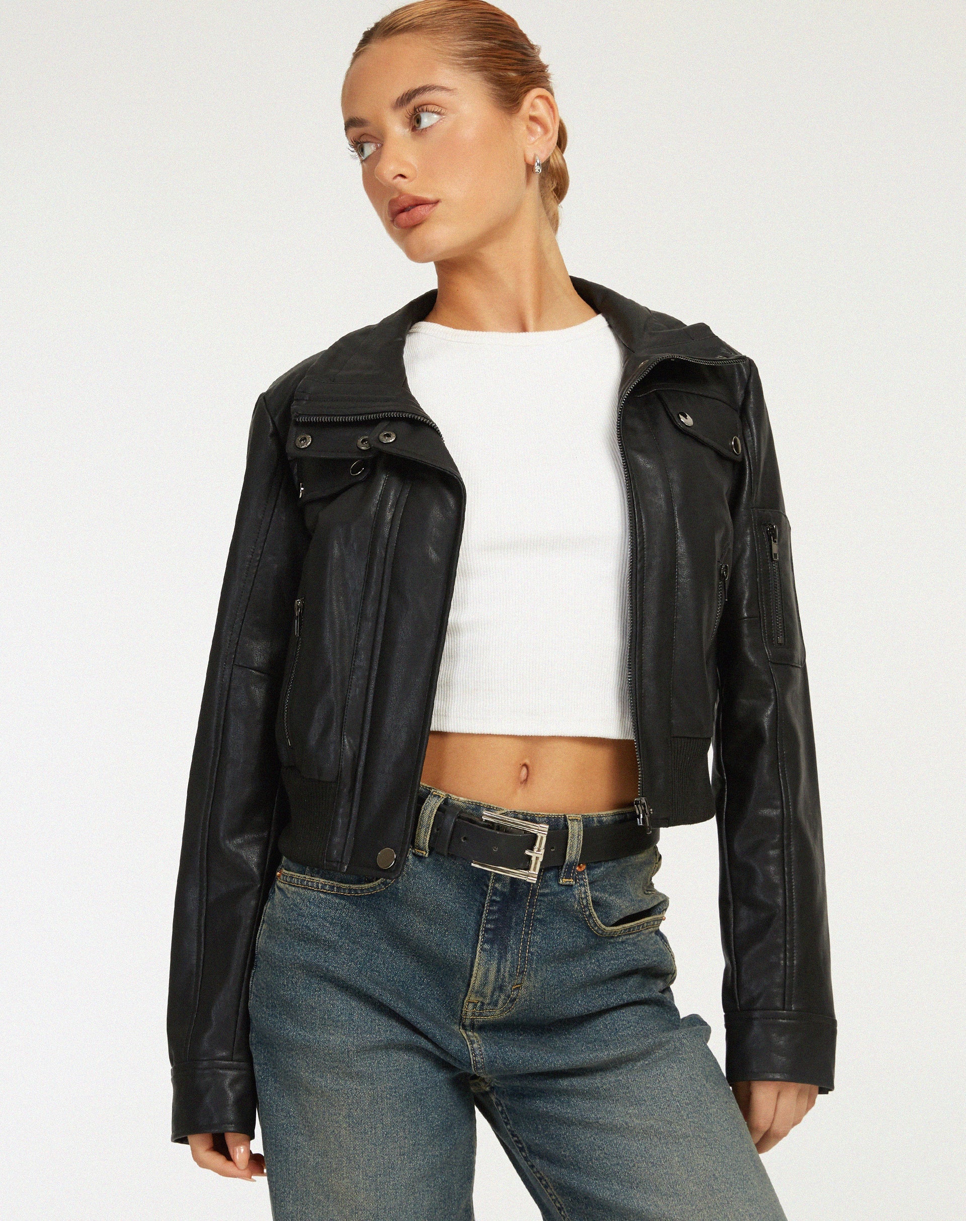 imagen de Loviana Chaqueta PU Negra