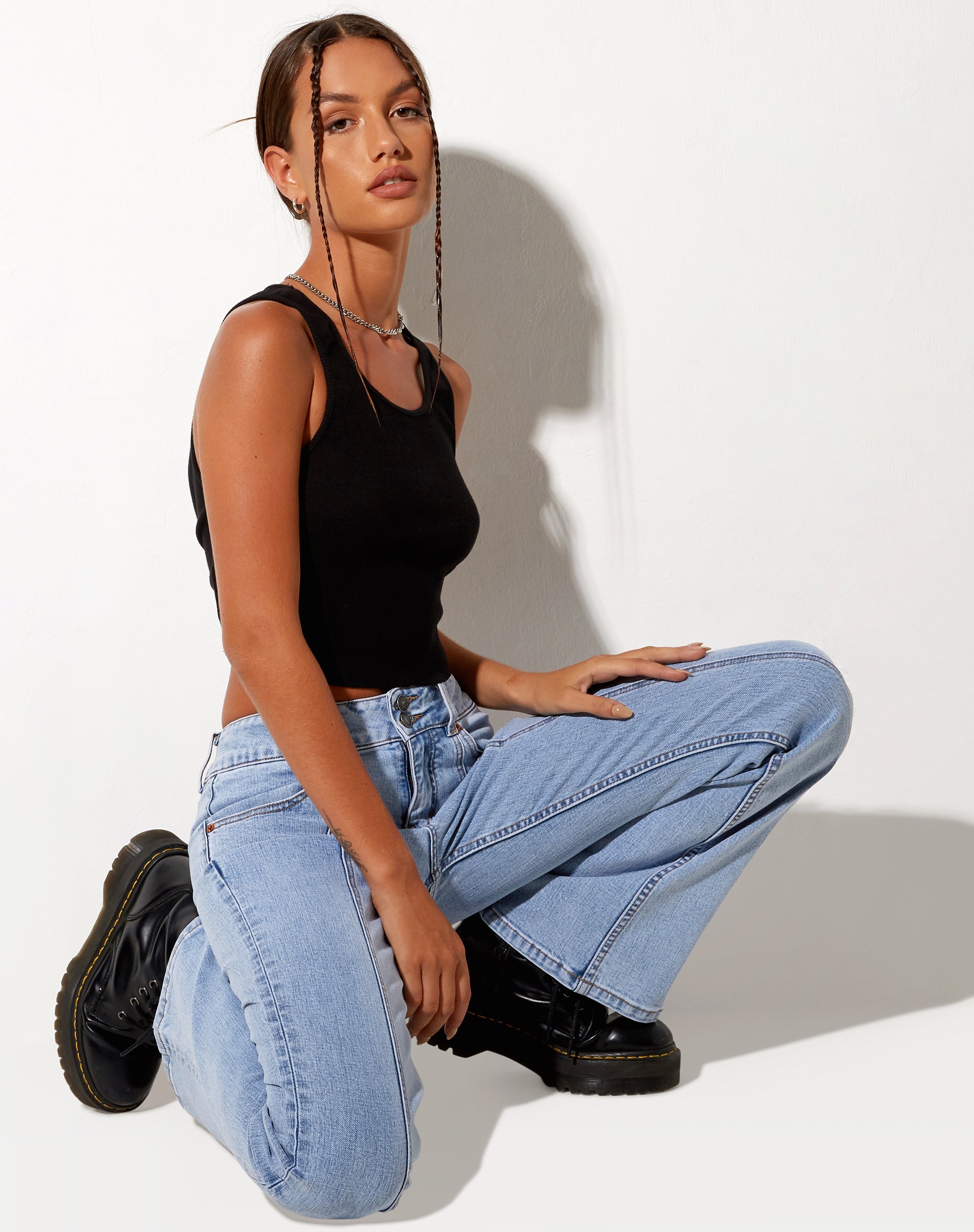 Imagen de Low Rise Seam Jeans en Super Light Wash Azul