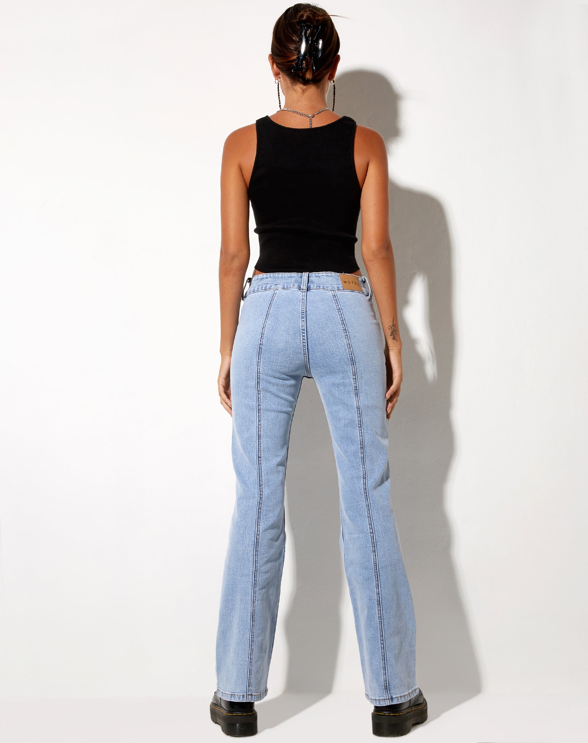 Imagen de Low Rise Seam Jeans en Super Light Wash Azul