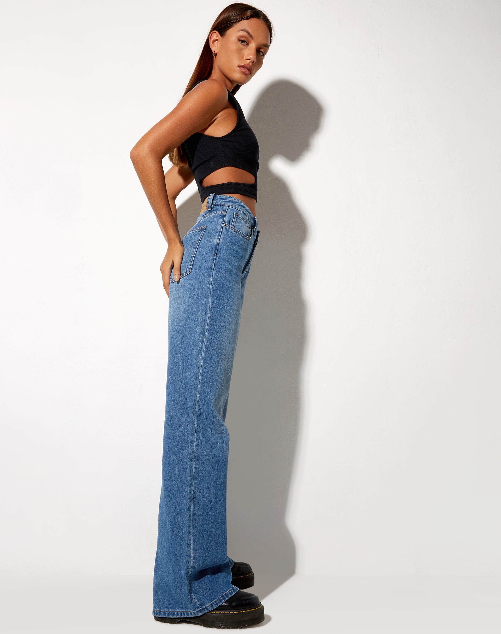 Imagen de Low Slung Jeans in Blue Wash