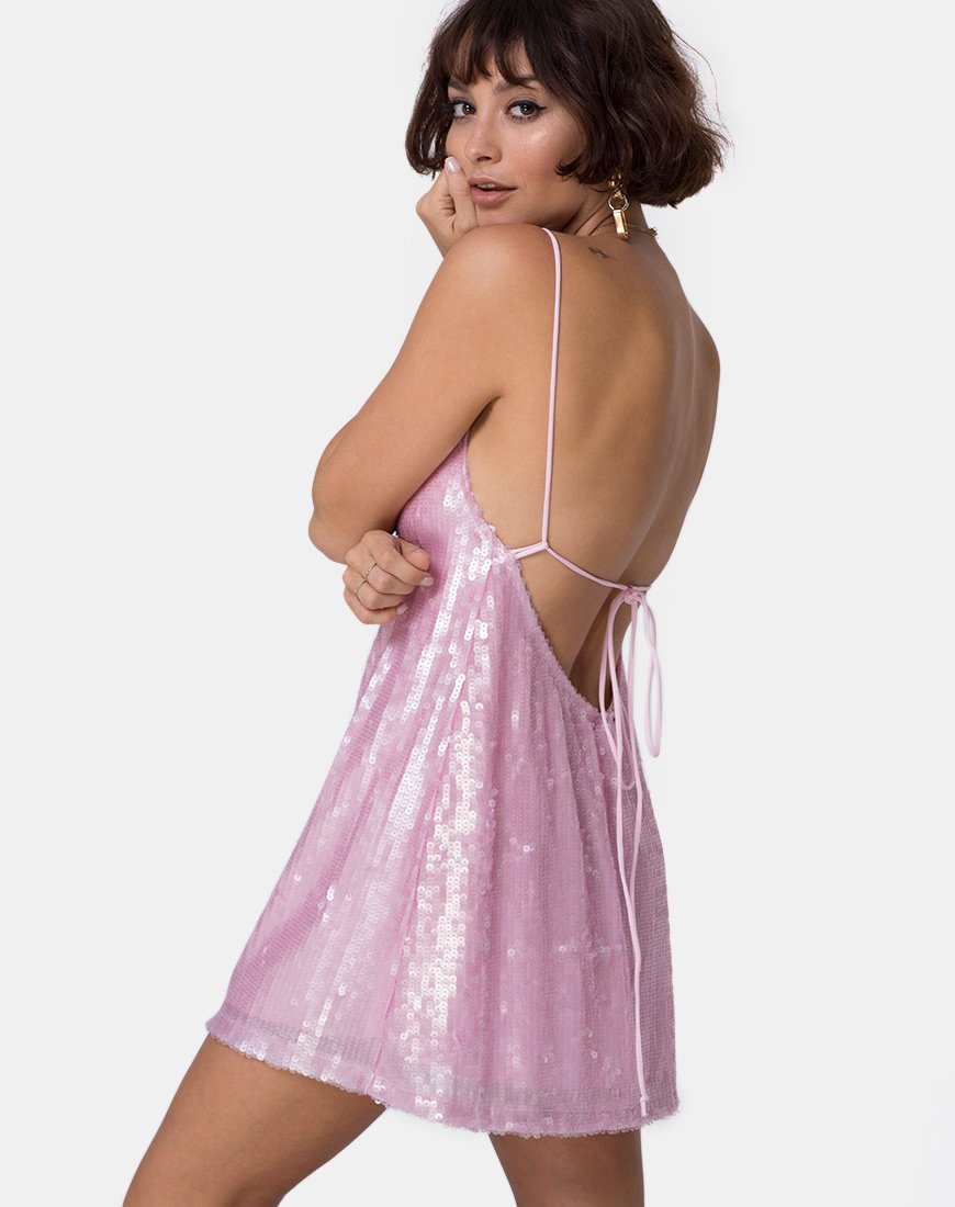 Vestido Luciette en lentejuelas rosa