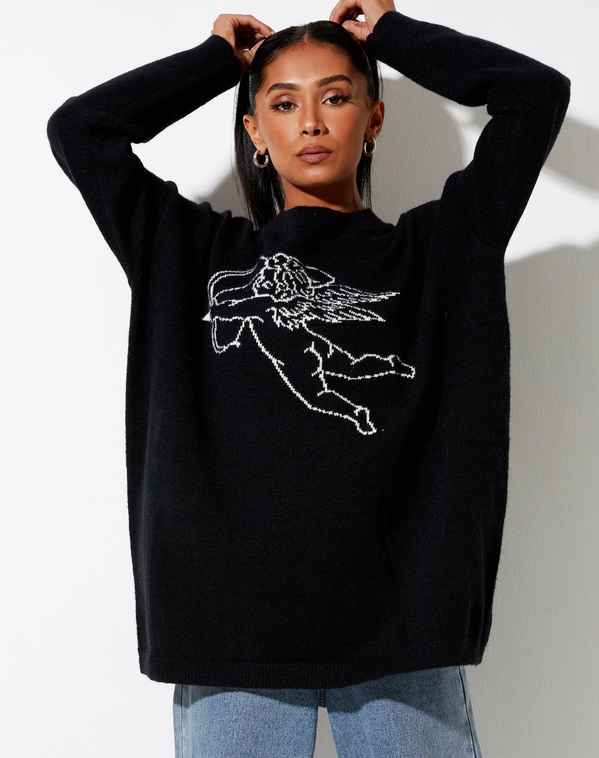 Imagen de Lulees Jersey de punto Negro Querubín Marfil