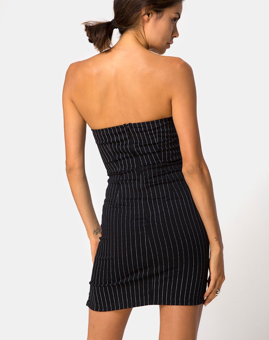 Vestido Luveries a rayas negro