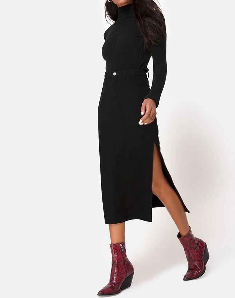 Falda Lyra Midi Negra