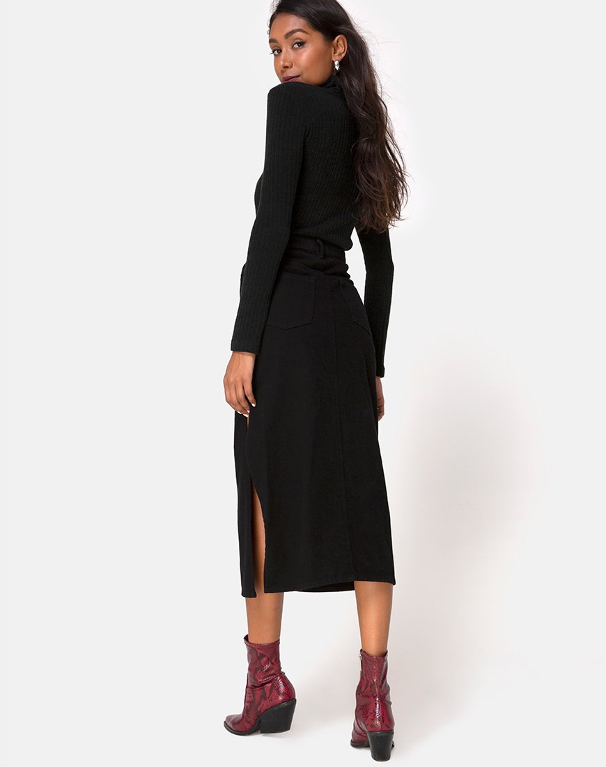 Falda Lyra Midi Negra
