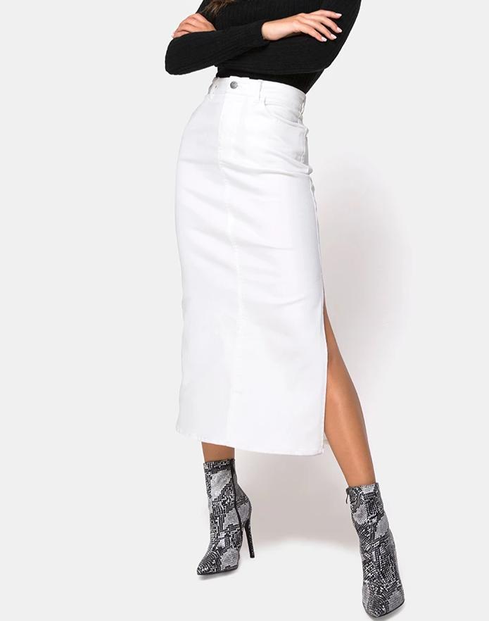 Falda Lyra Midi Blanca
