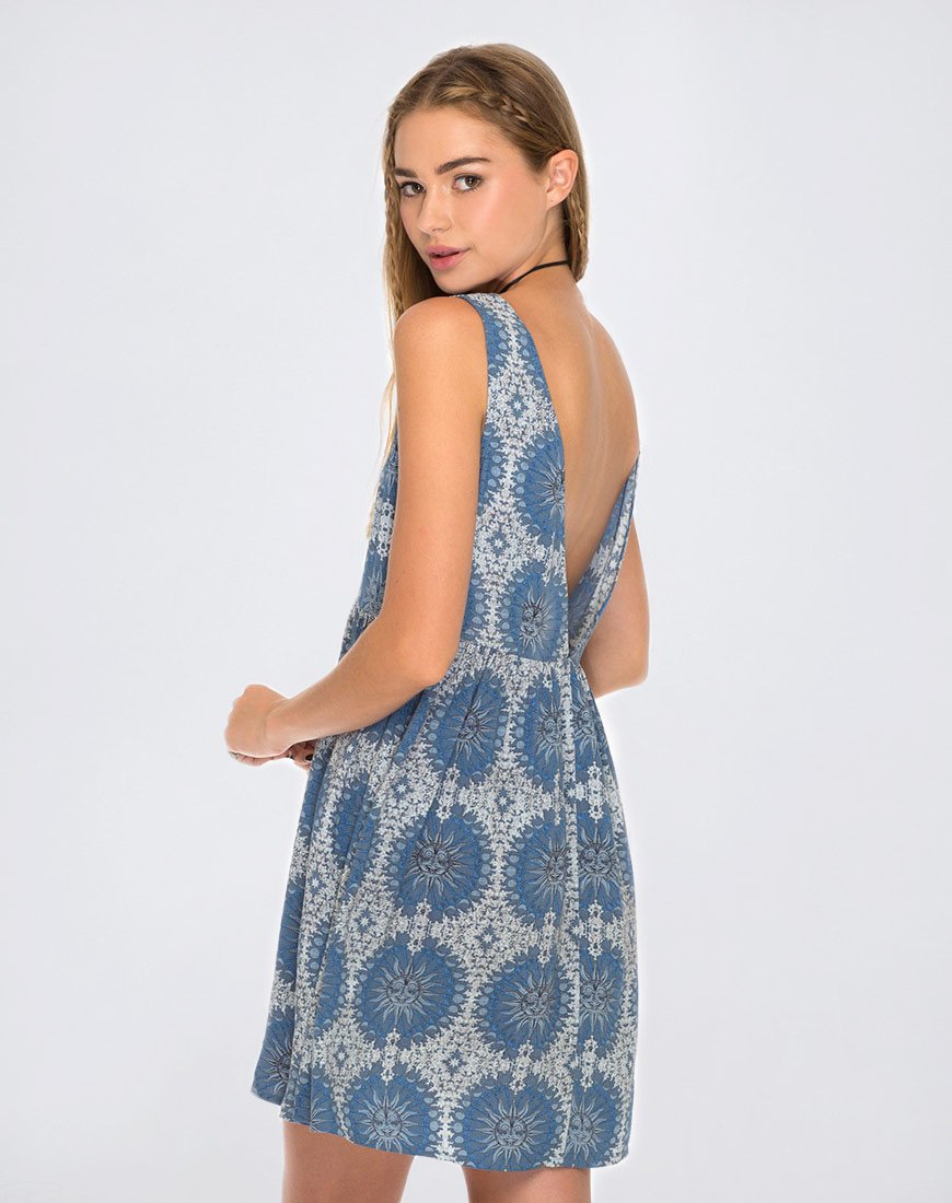 Vestido Lira Azul Cara de Luna