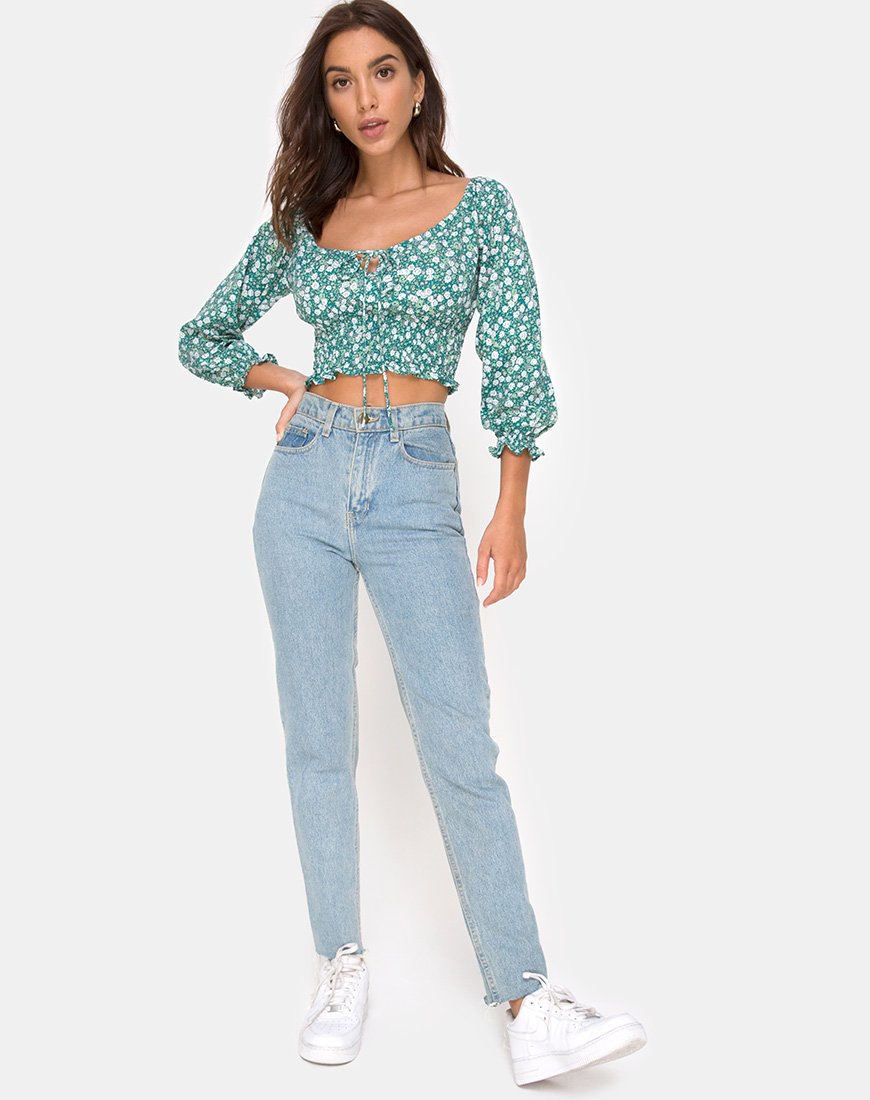 Imagen de Lancer Crop Top en Floral Campo Verde