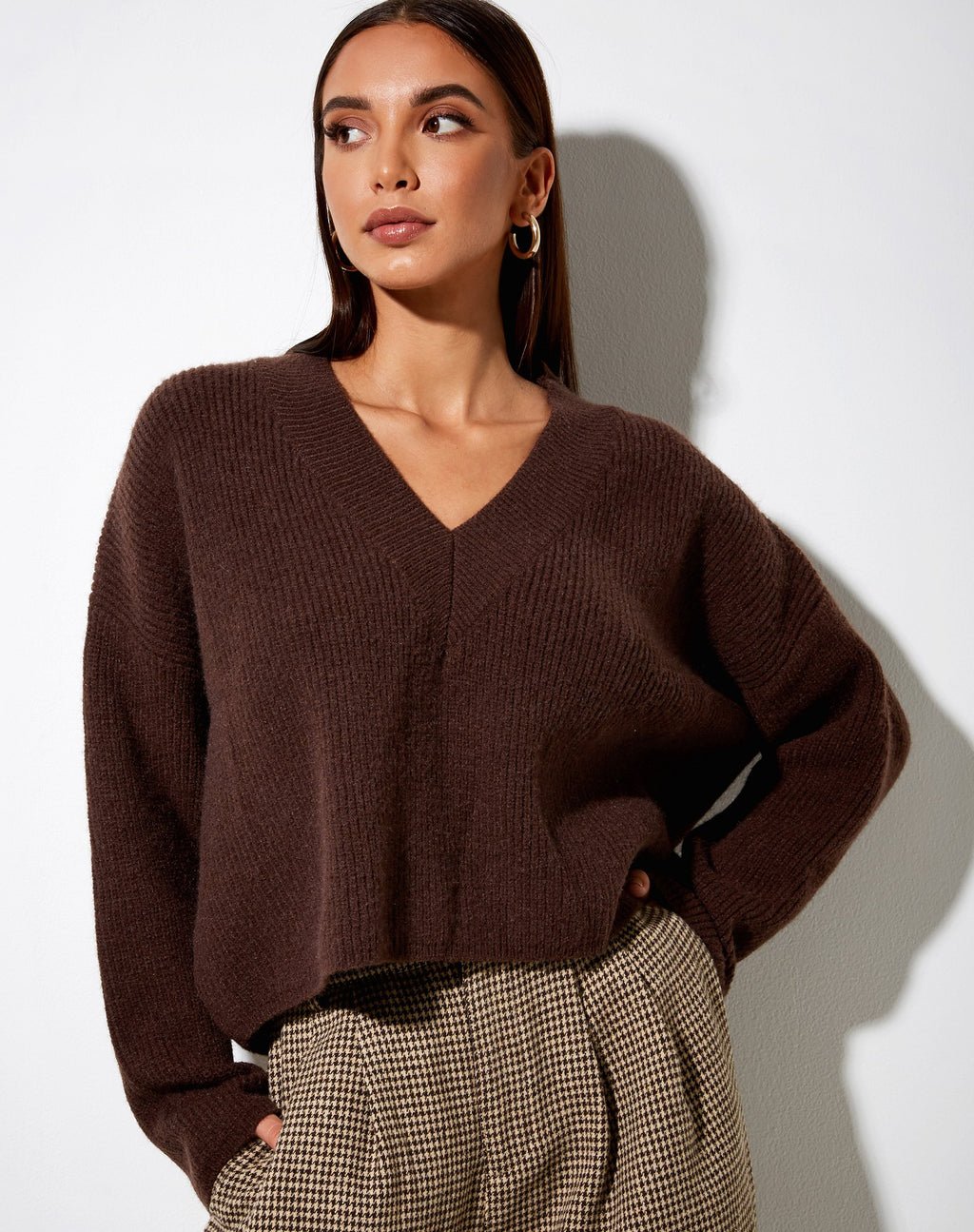 Jersey Mabel de punto marrón choco