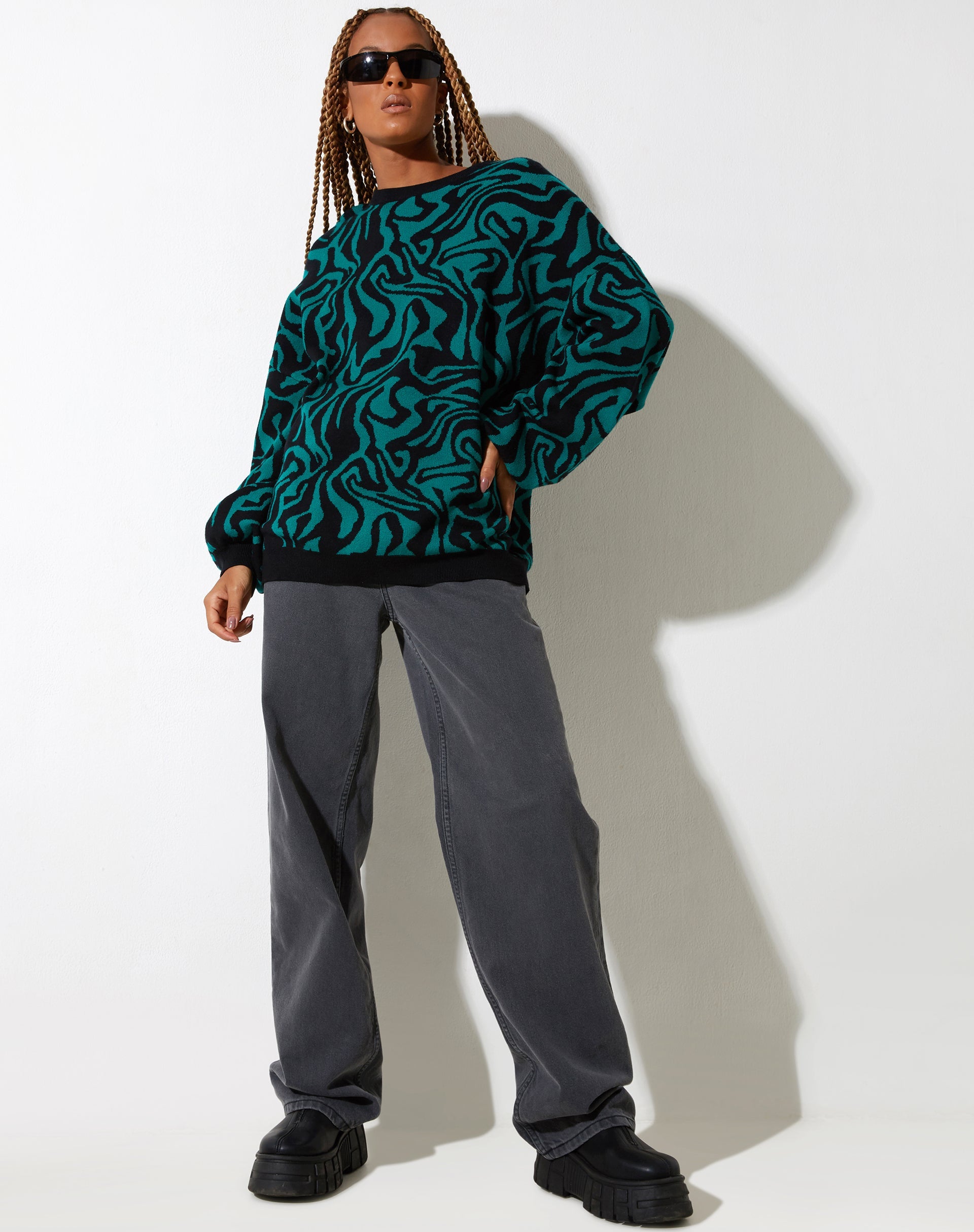 Imagen de Mably Jumper en Jagged Swirl Verde y Negro