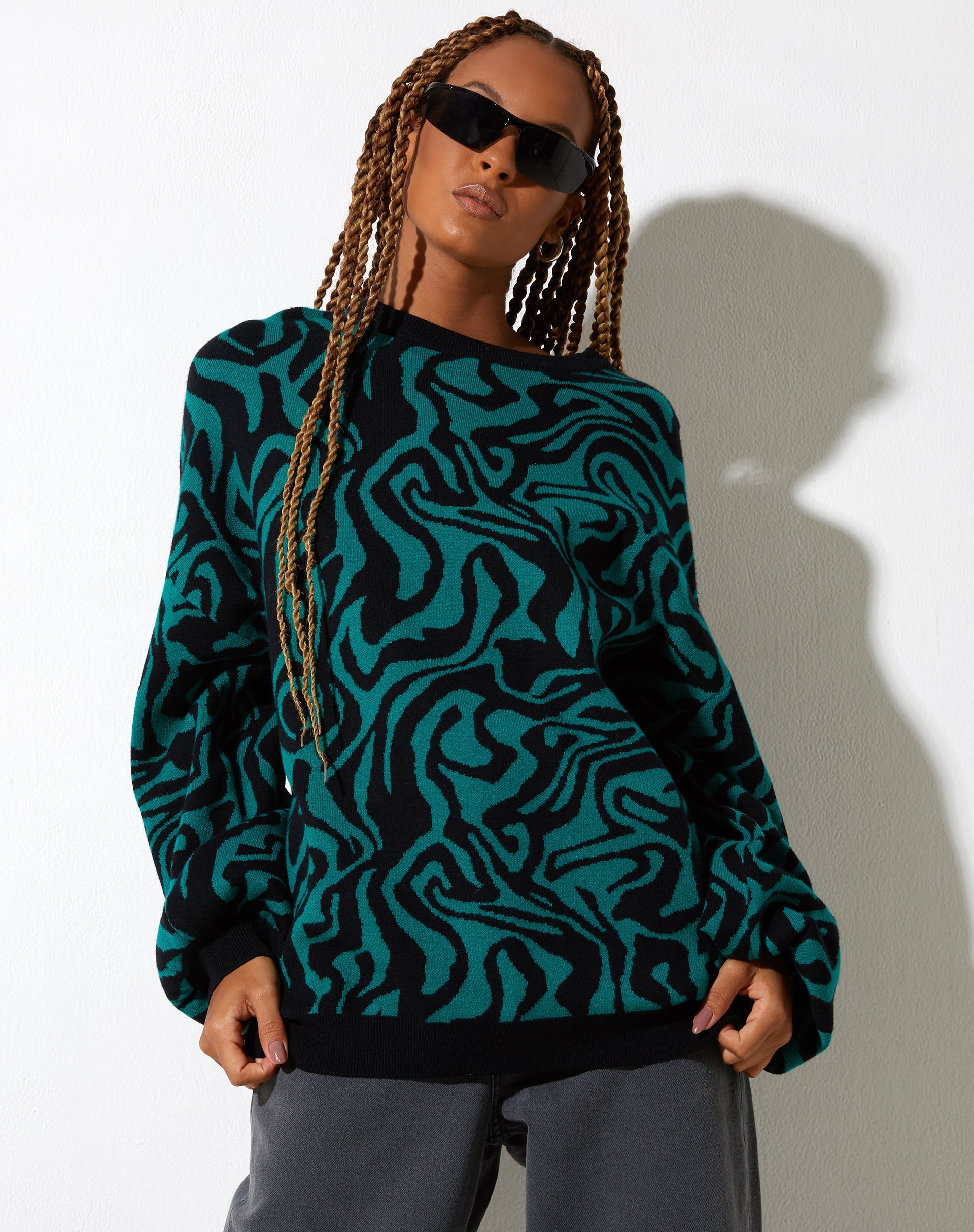 Imagen de Mably Jumper en Jagged Swirl Verde y Negro