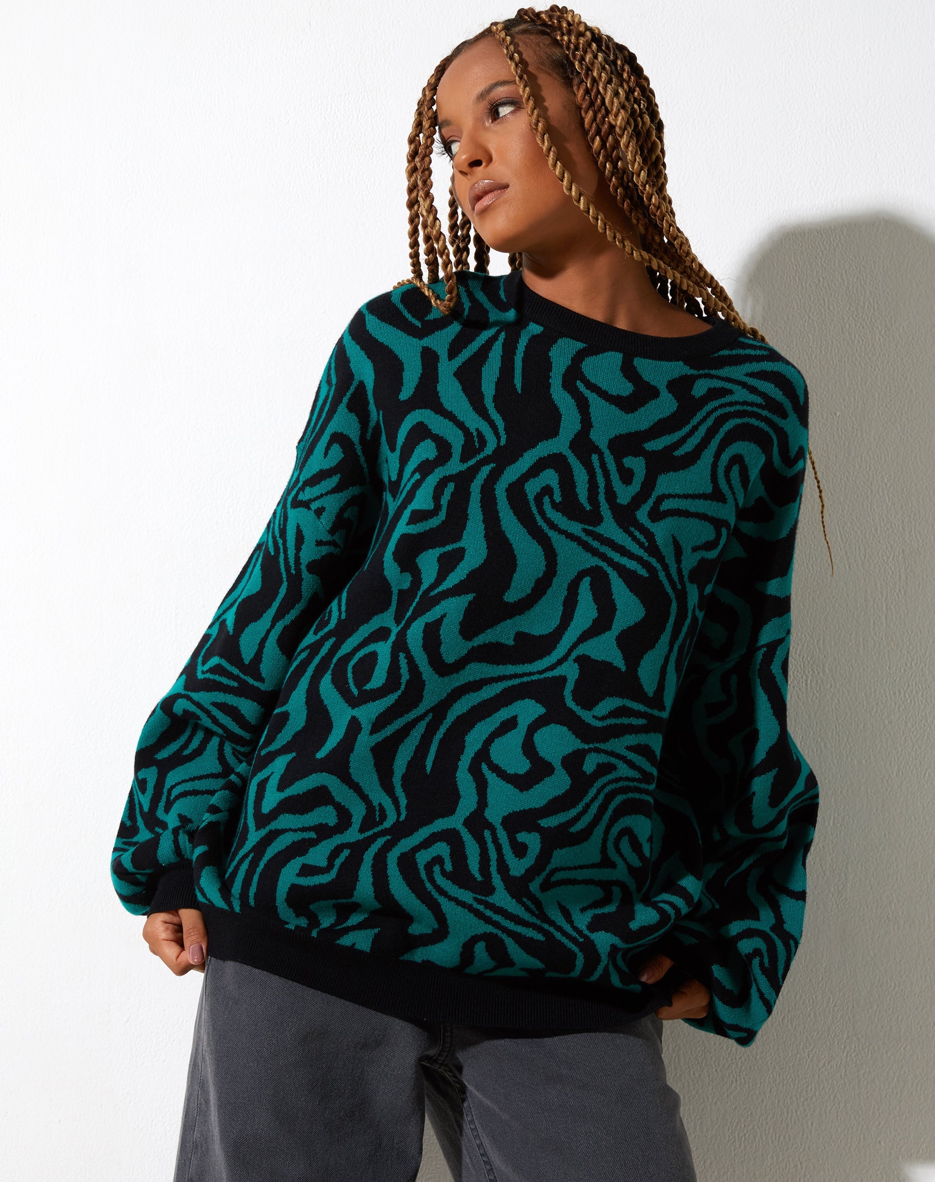 Imagen de Mably Jumper en Jagged Swirl Verde y Negro