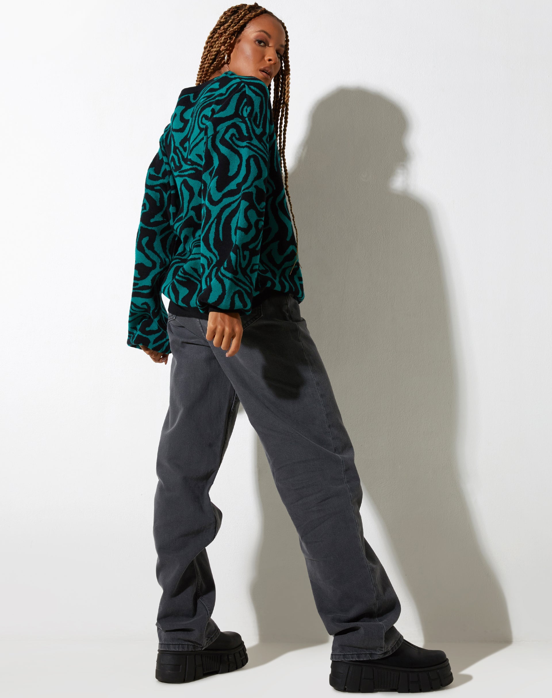 Imagen de Mably Jumper en Jagged Swirl Verde y Negro